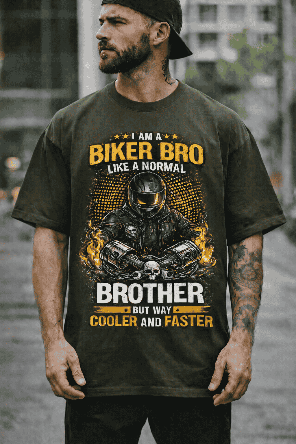 Biker Bro Unisex Oversized Classic T-Shirt