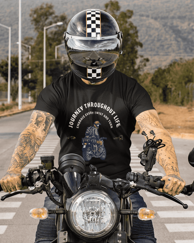 Journey Throughout Life Round Neck Bike T-shirt For Men