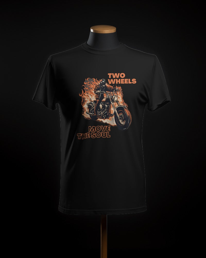 Two Wheels Move the Soul Round Neck Bike T-shirt For Men