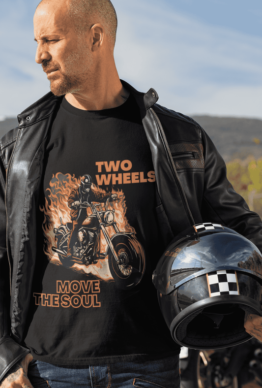 Two Wheels Move the Sould Round Neck Full Sleeve T-shirt For Men