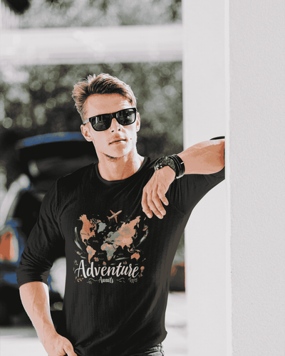 Adventure Awaits Round Neck Full Sleeve T-shirt for Men