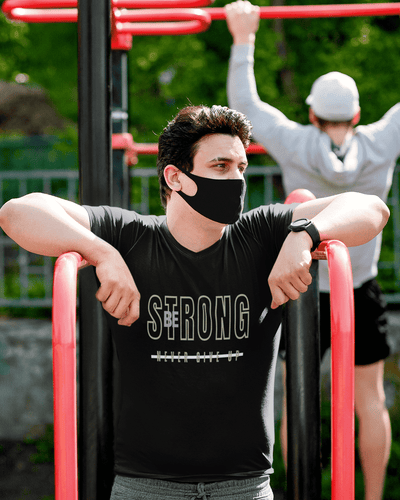 Be Strong Never Give Up Round Neck Gym T-shirt for Men