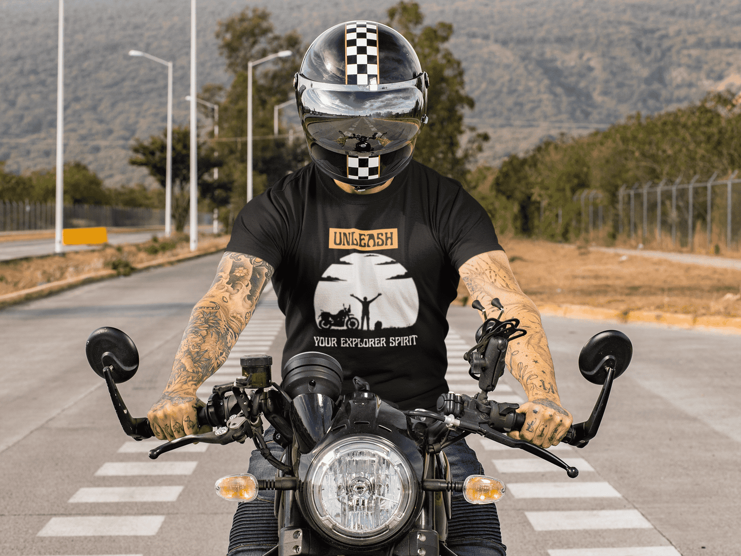 Unleash your Explorer Spirit Round Neck Bike T-shirt for Men