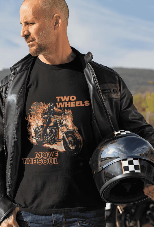 Two Wheels Move the Soul Round Neck Bike T-shirt For Men