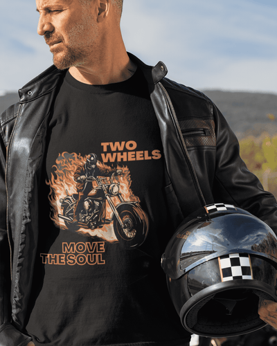 Two Wheels Move the Soul Round Neck Bike T-shirt For Men