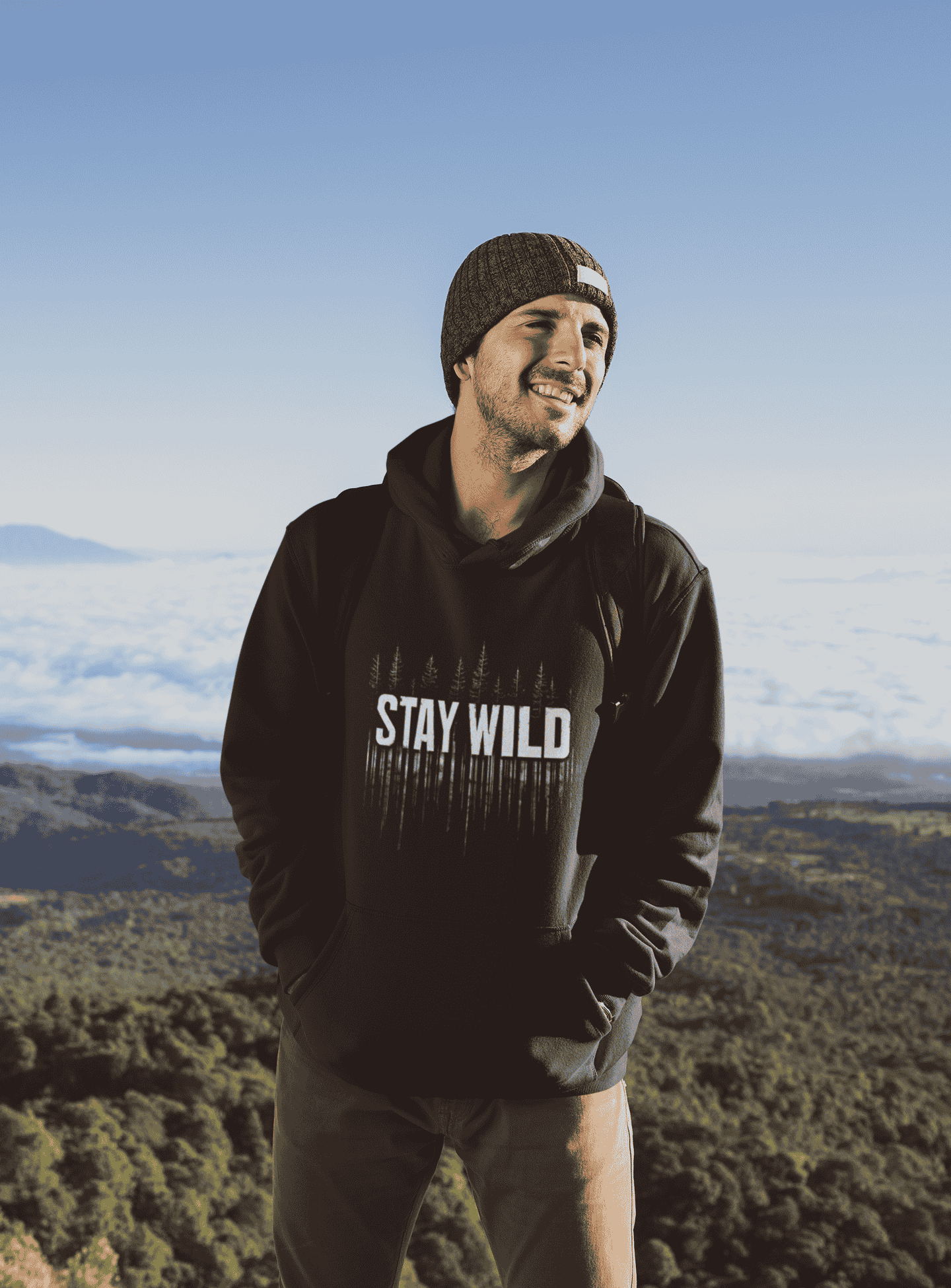 Stay Wild Hooded Sweatshirt For Men