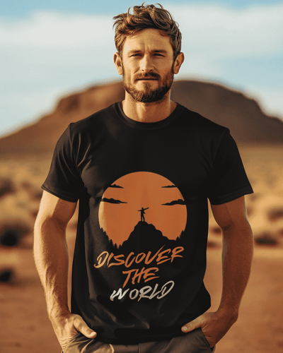 Discover the World Round Neck Travel T-shirt For Men