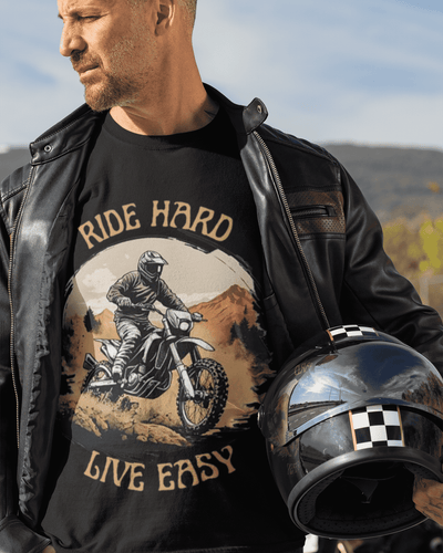 Ride Hard Live Easy Round Neck Full Sleeve T-shirt for Men
