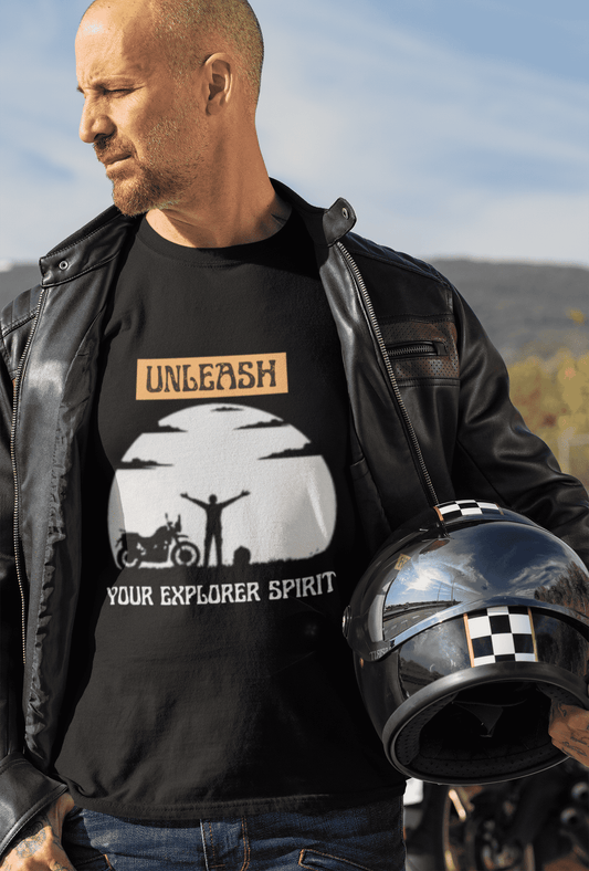 Unleash your Explorer Spirit Round Neck Full Sleeve Bike T-shirt for Men