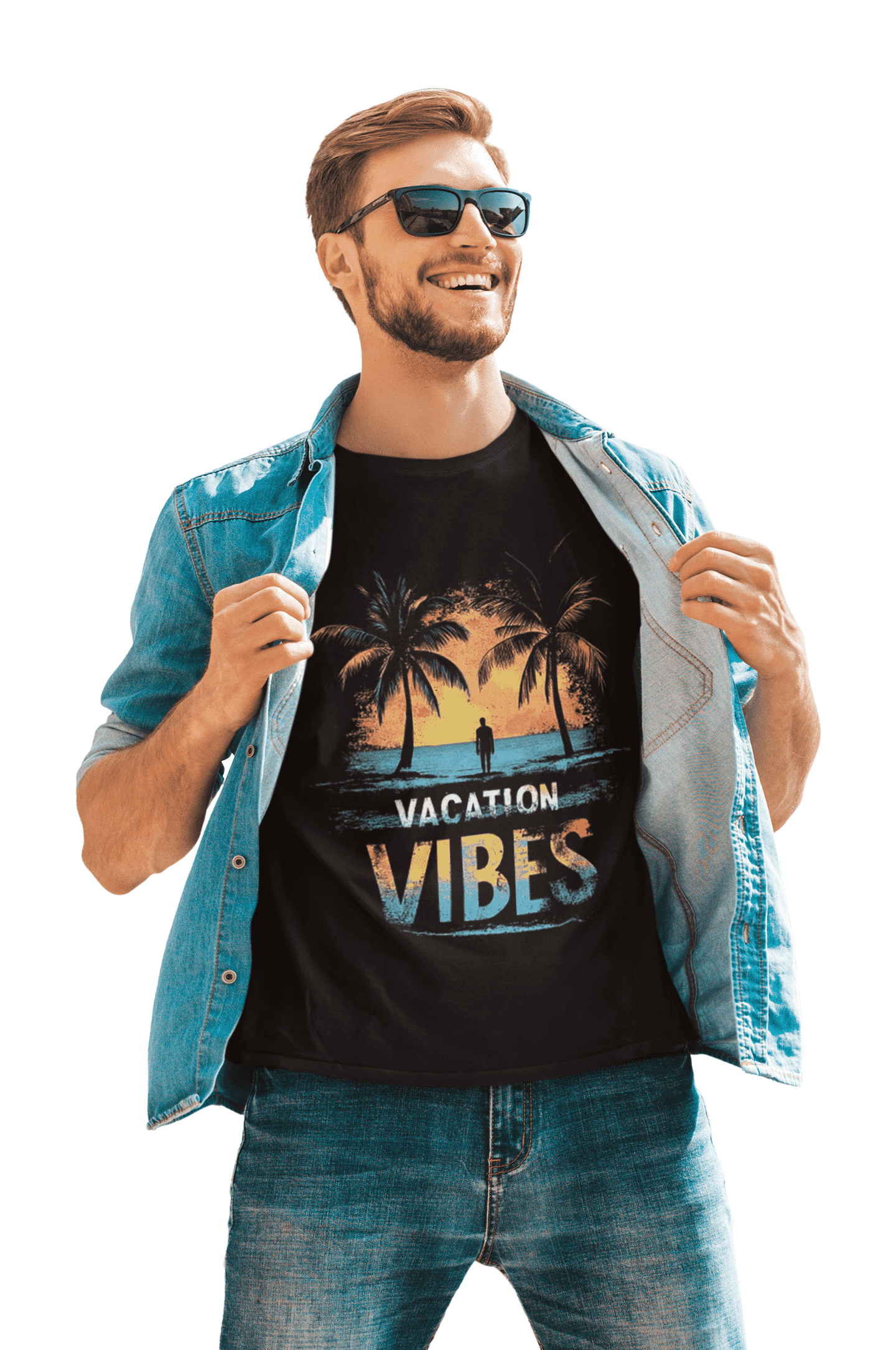 Vacation Vibes Classic Round Neck Full Sleeve T-shirt for Men