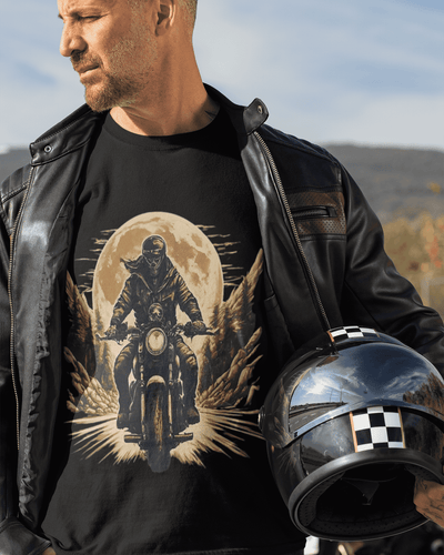 Ghostrider Round Neck Full Sleeve Bike T-shirt for Men