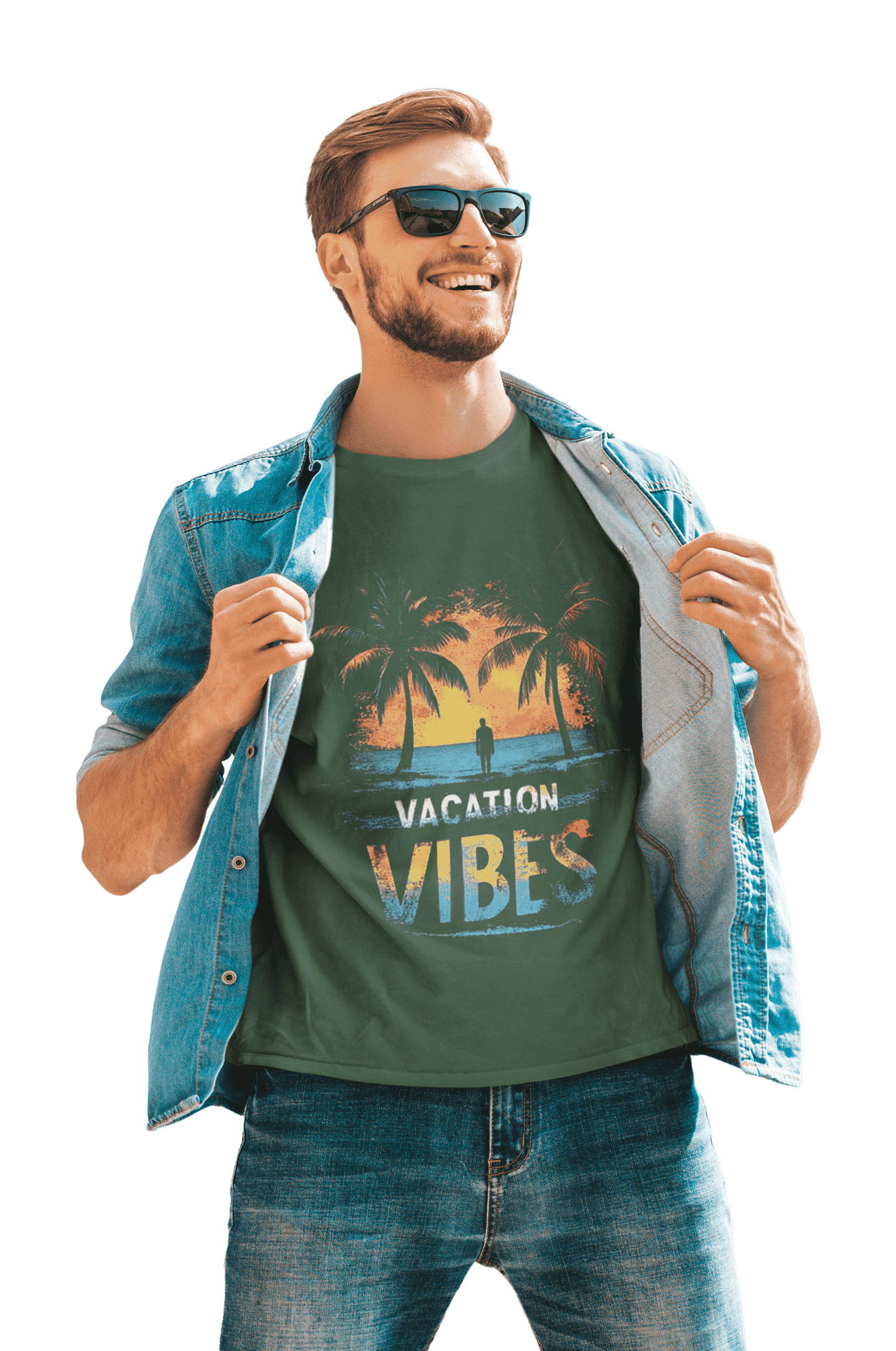 Vacation Vibes Classic Round Neck Full Sleeve T-shirt for Men