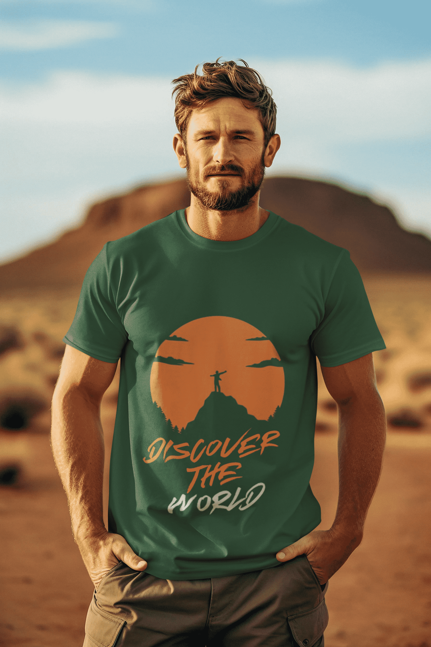 Discover the World Round Neck Travel T-shirt For Men