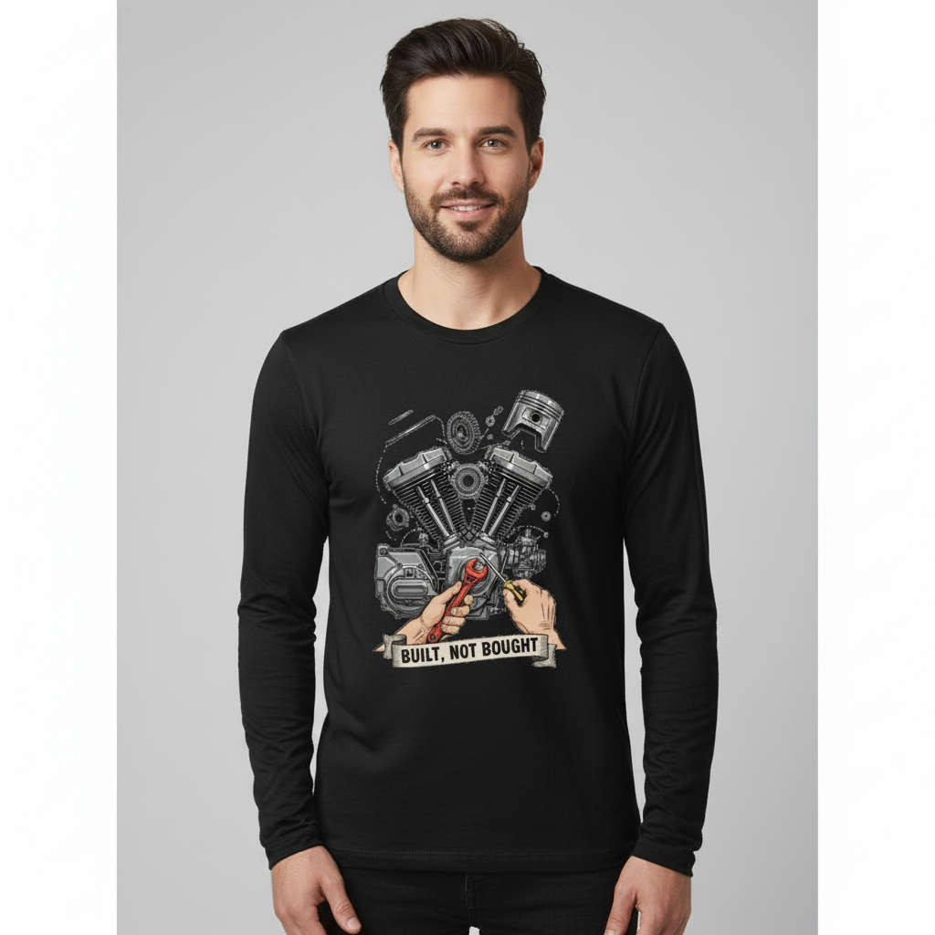 Built Not Bought Men's Full Sleeve Biker T-Shirt
