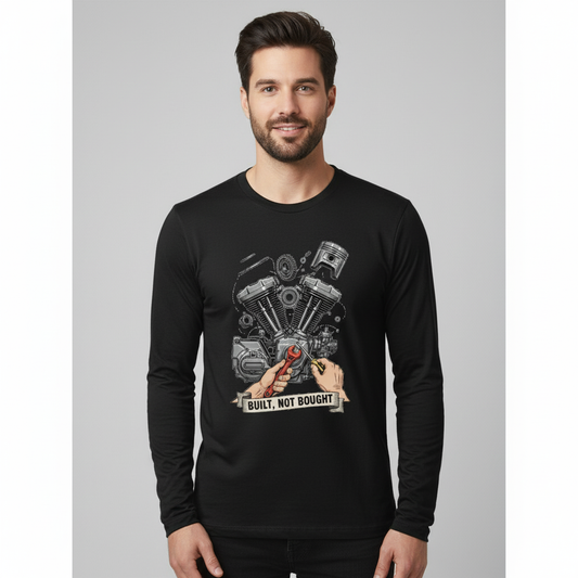 Built Not Bought Men's Full Sleeve Biker T-Shirt