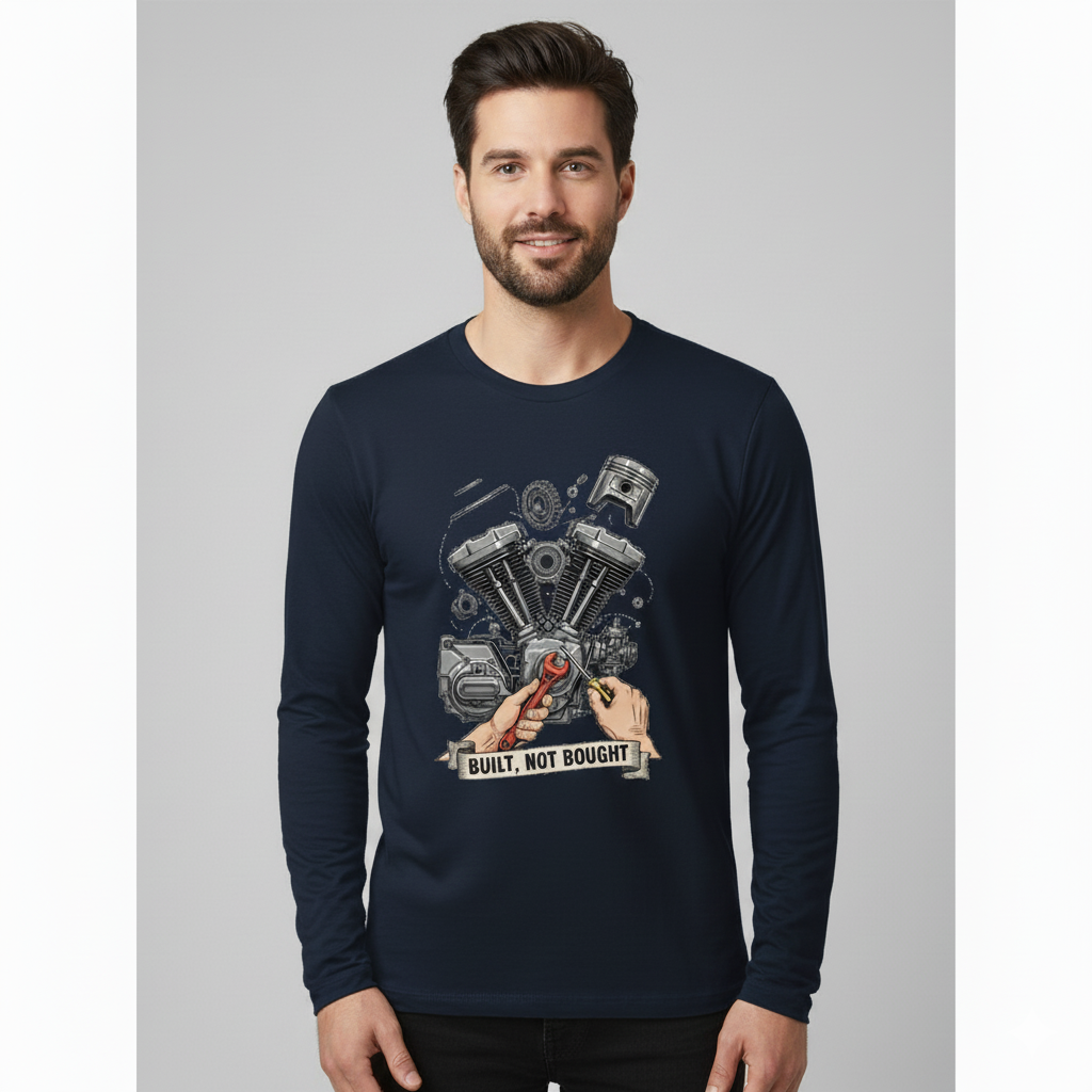 Built Not Bought Men's Full Sleeve Biker T-Shirt