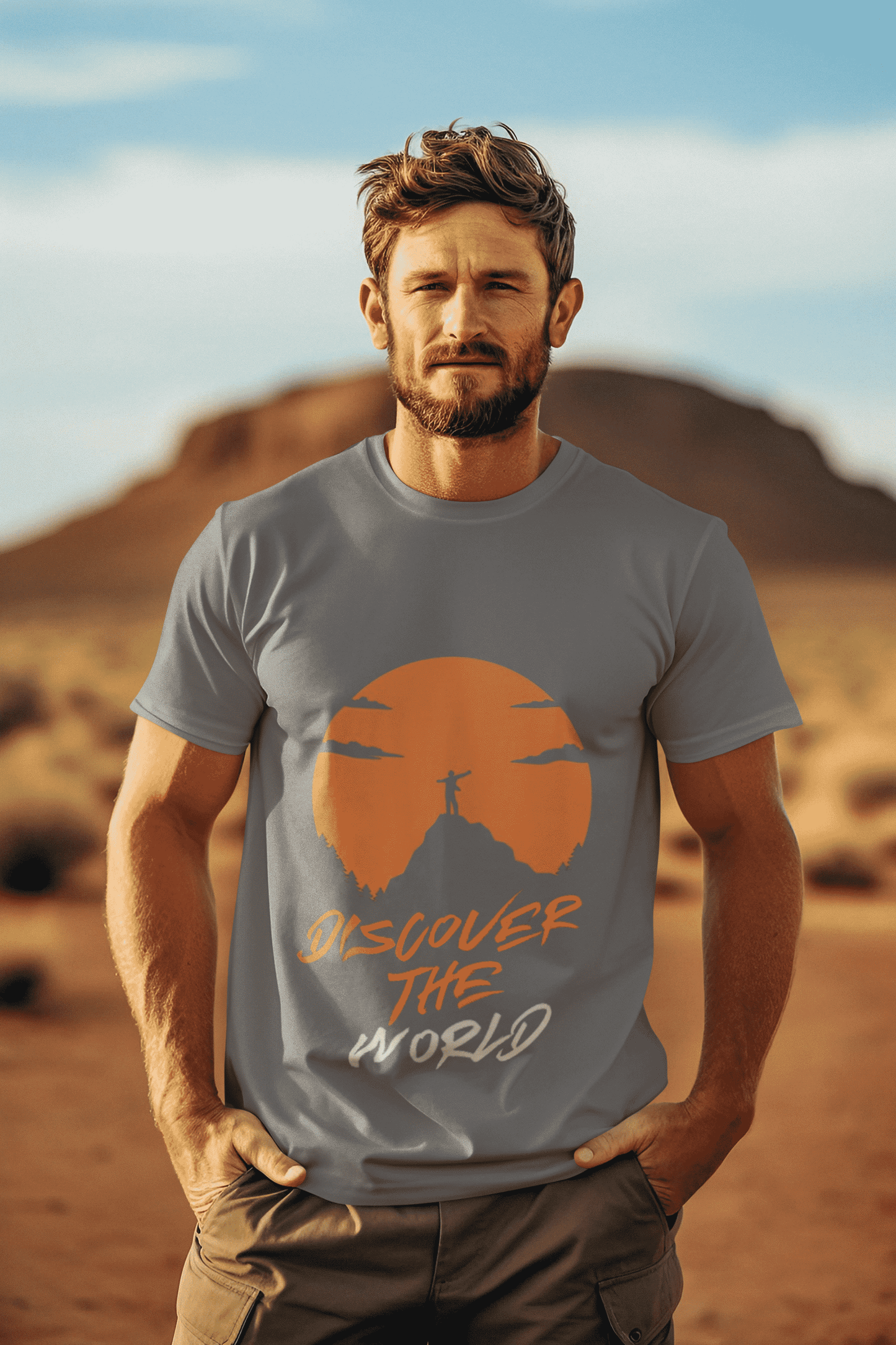 Discover the World Round Neck Travel T-shirt For Men