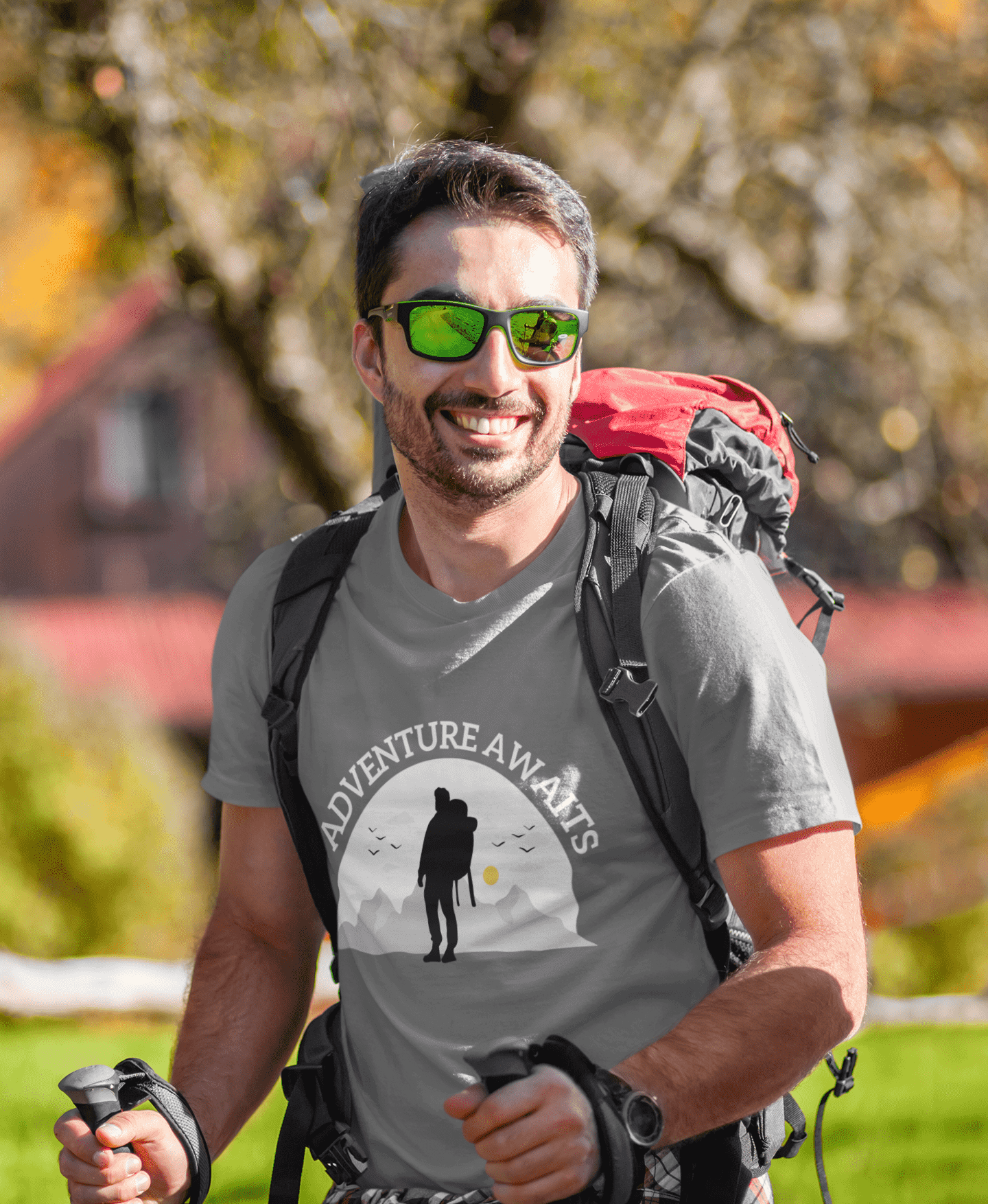 Adventure Awaitss Round Neck Hiking T-shirt for Men