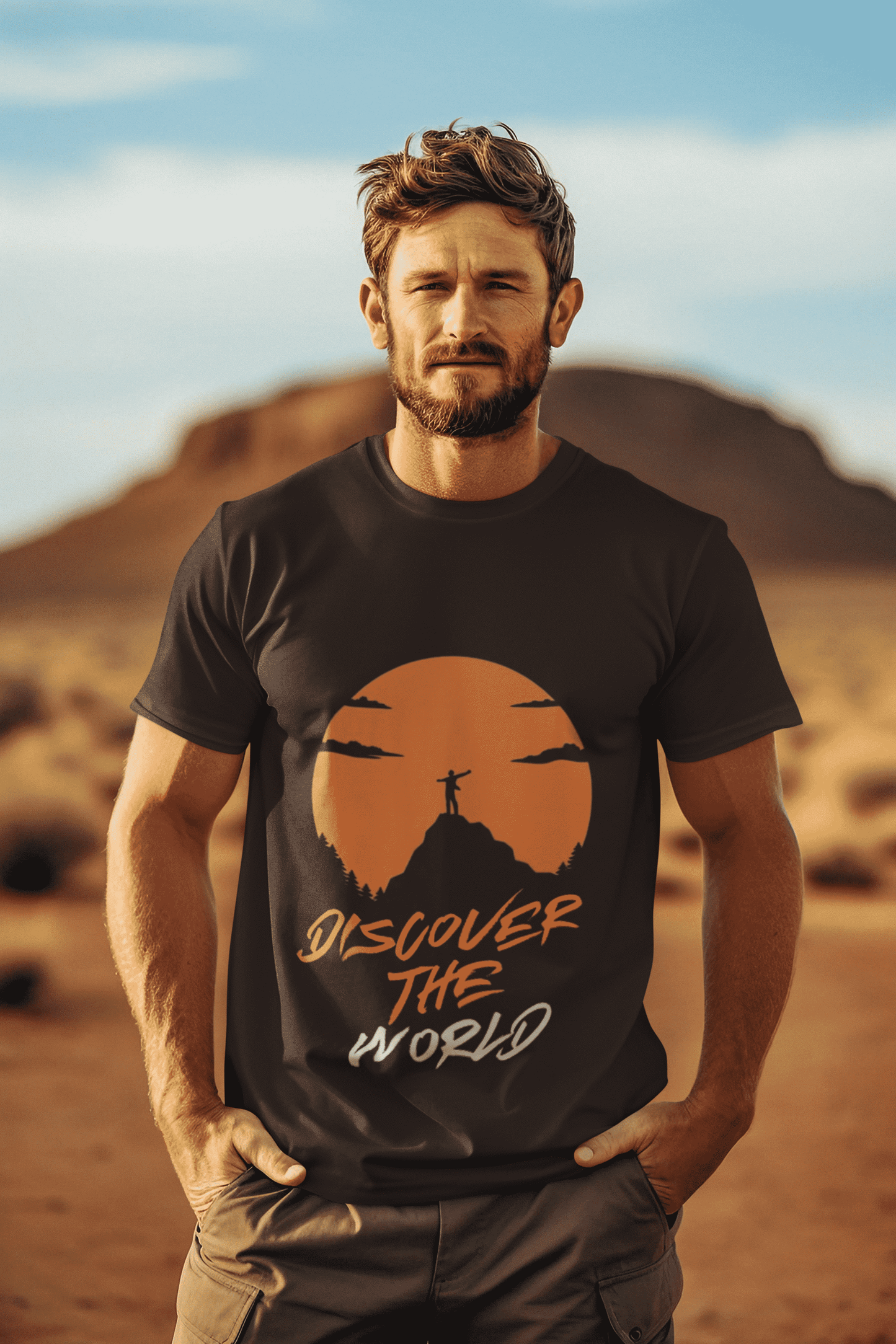 Discover the World Round Neck Travel T-shirt For Men