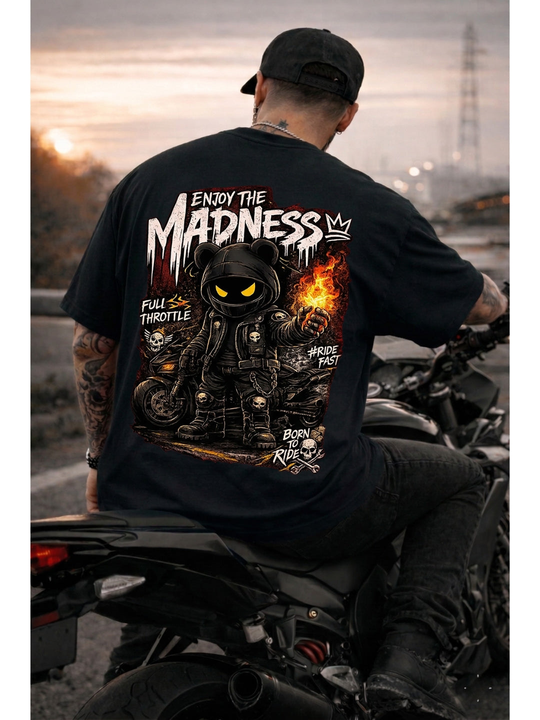 Enjoy the Madness Biker T-Shirt | Born to Ride Unisex Oversized Classic T-Shirt
