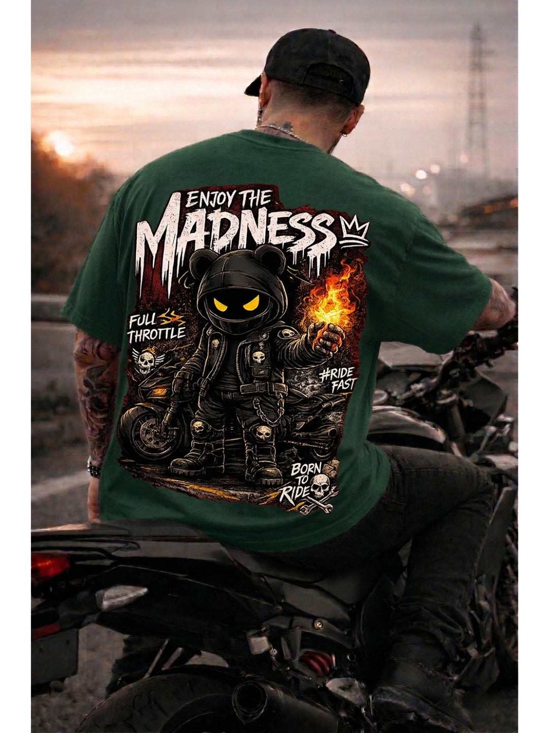 Enjoy the Madness Biker T-Shirt | Born to Ride Unisex Oversized Classic T-Shirt