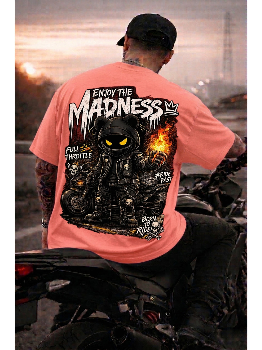Enjoy the Madness Biker T-Shirt | Born to Ride Unisex Oversized Classic T-Shirt