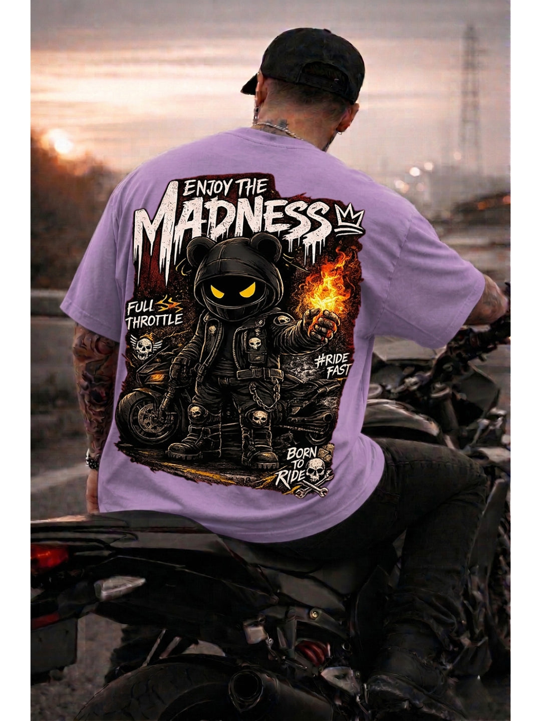 Enjoy the Madness Biker T-Shirt | Born to Ride Unisex Oversized Classic T-Shirt