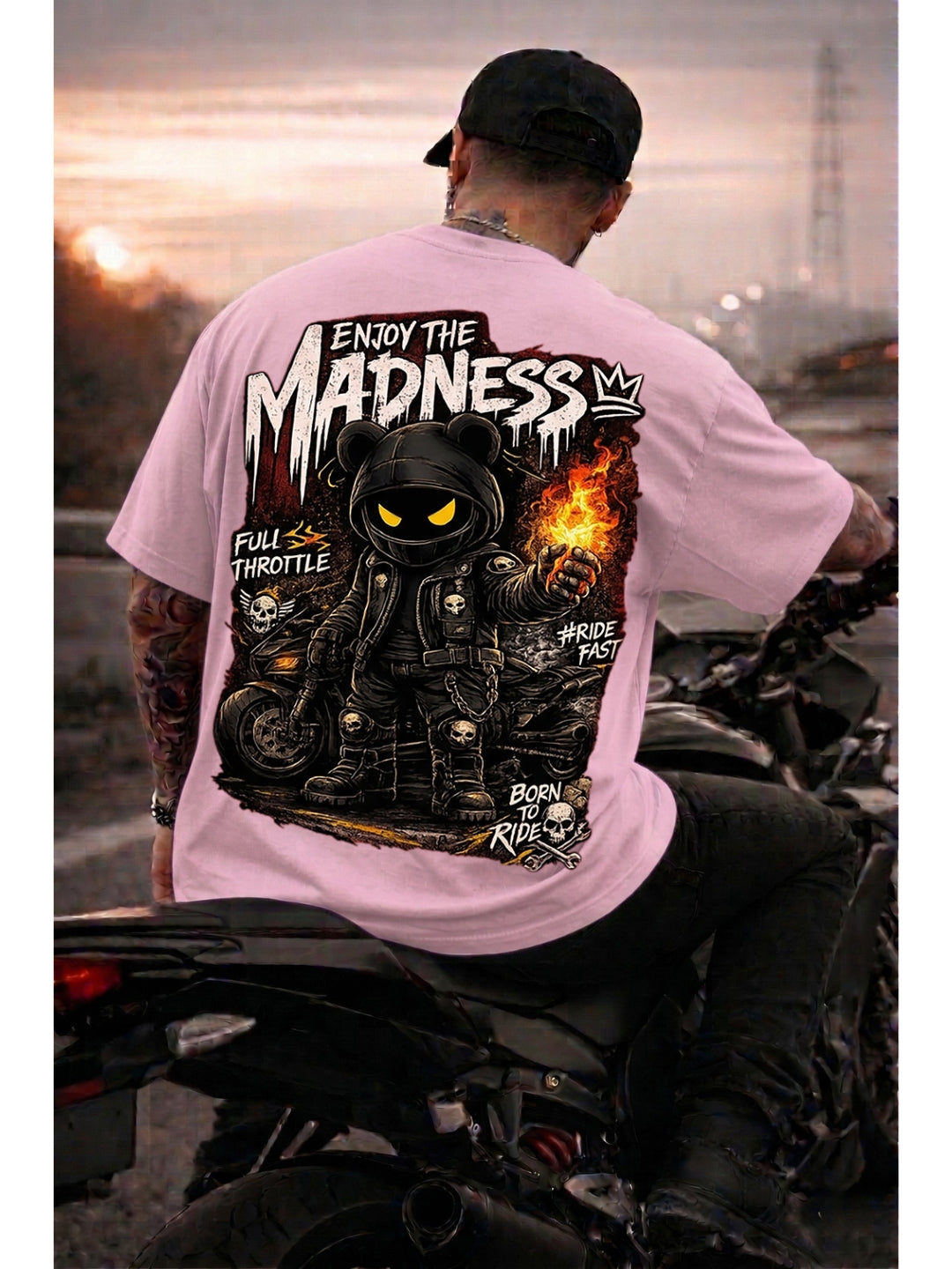 Enjoy the Madness Biker T-Shirt | Born to Ride Unisex Oversized Classic T-Shirt