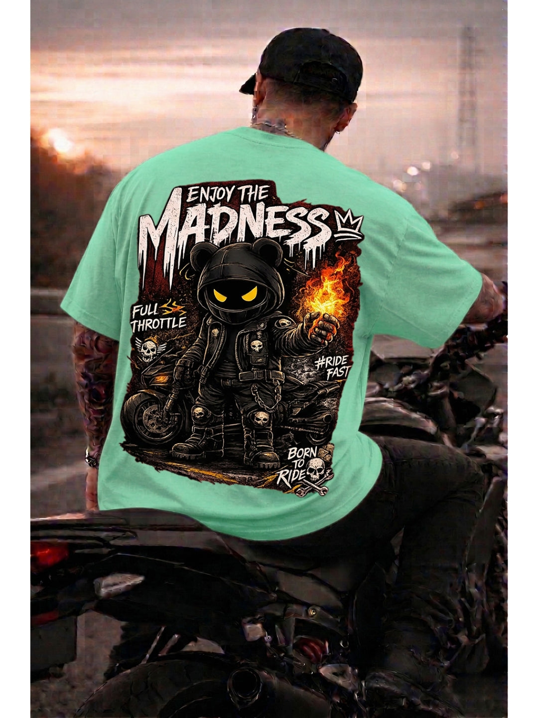 Enjoy the Madness Biker T-Shirt | Born to Ride Unisex Oversized Classic T-Shirt