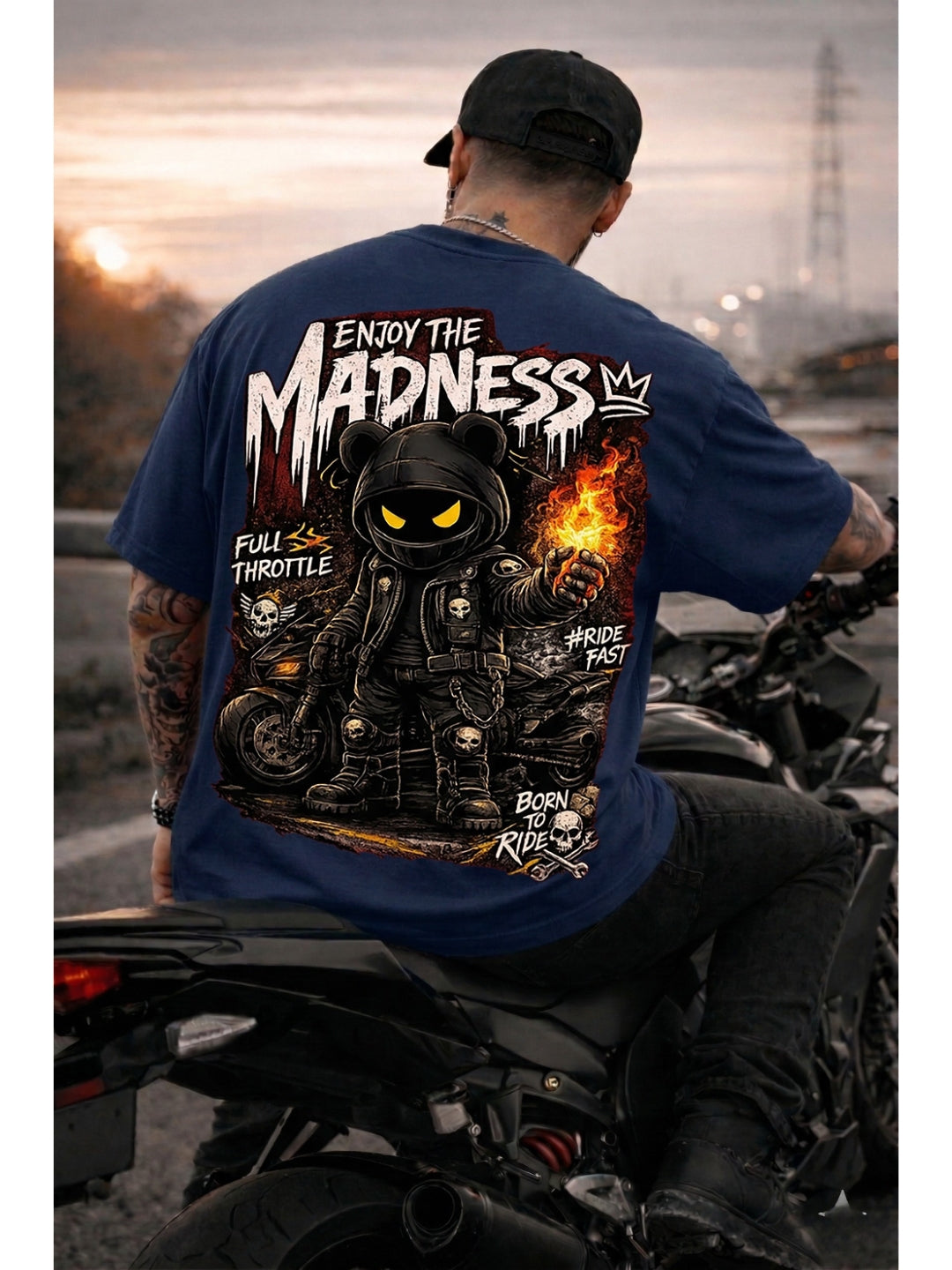 Enjoy the Madness Biker T-Shirt | Born to Ride Unisex Oversized Classic T-Shirt