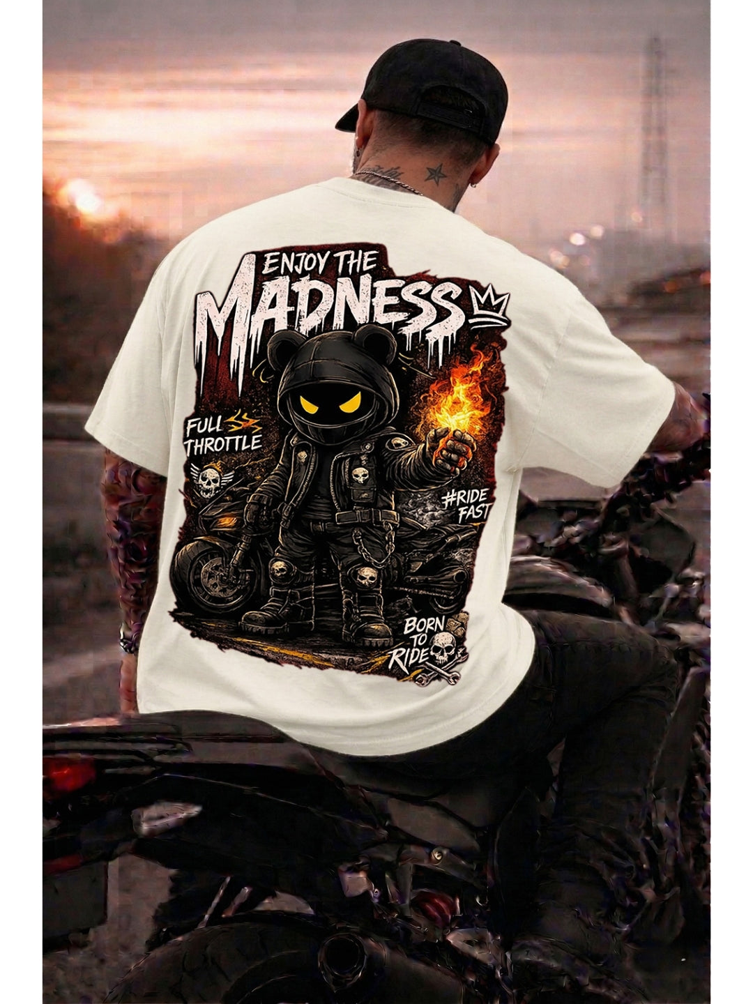 Enjoy the Madness Biker T-Shirt | Born to Ride Unisex Oversized Classic T-Shirt