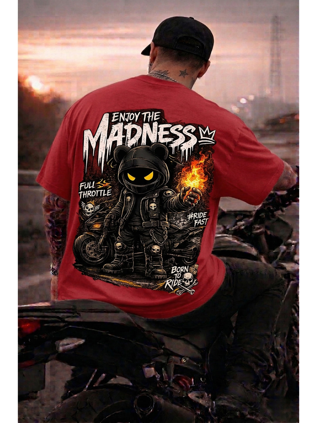 Enjoy the Madness Biker T-Shirt | Born to Ride Unisex Oversized Classic T-Shirt