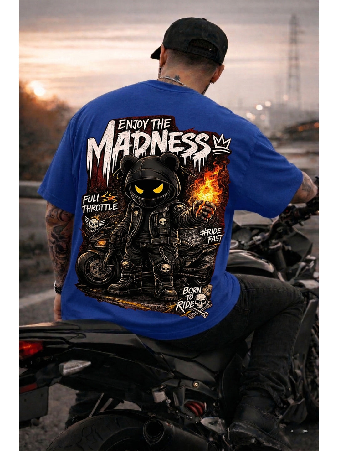 Enjoy the Madness Biker T-Shirt | Born to Ride Unisex Oversized Classic T-Shirt