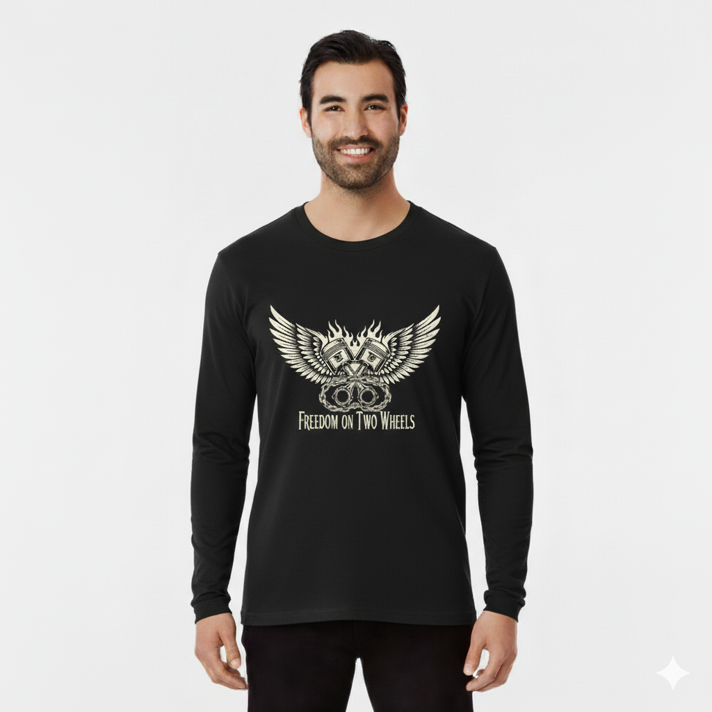 Freedom on two wheels Men's Full Sleeve T-Shirt
