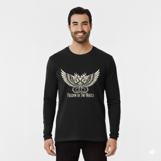 Freedom on two wheels Men's Full Sleeve T-Shirt