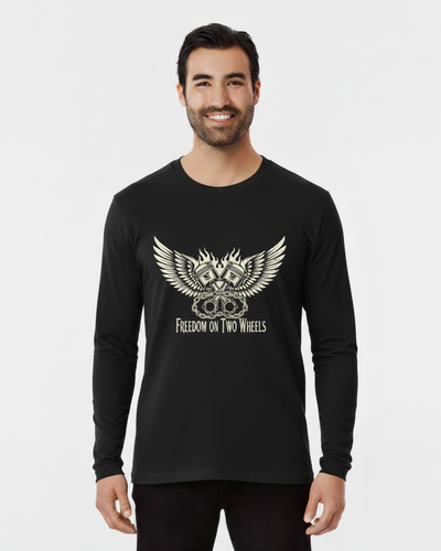 Freedom on Two Wheels – Men's Full Sleeve Biker T-Shirt