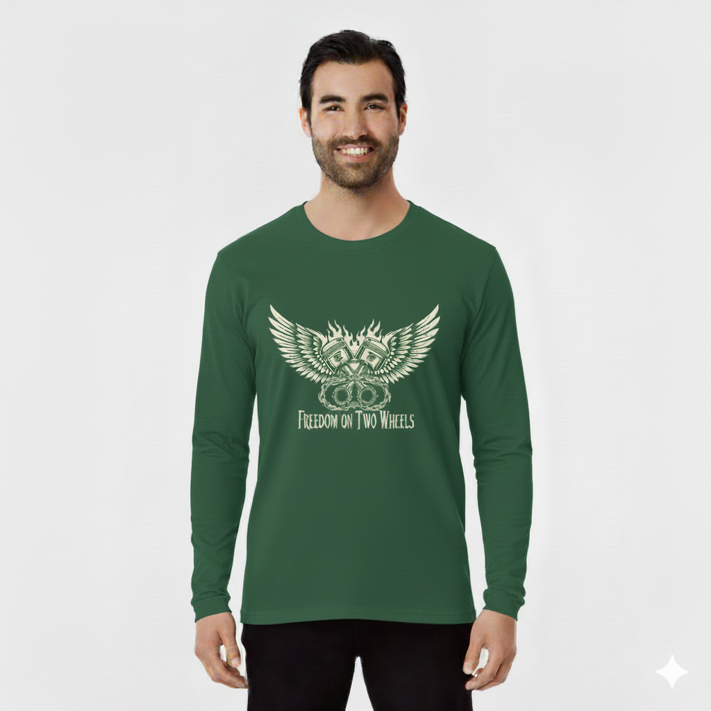 Freedom on two wheels Men's Full Sleeve T-Shirt