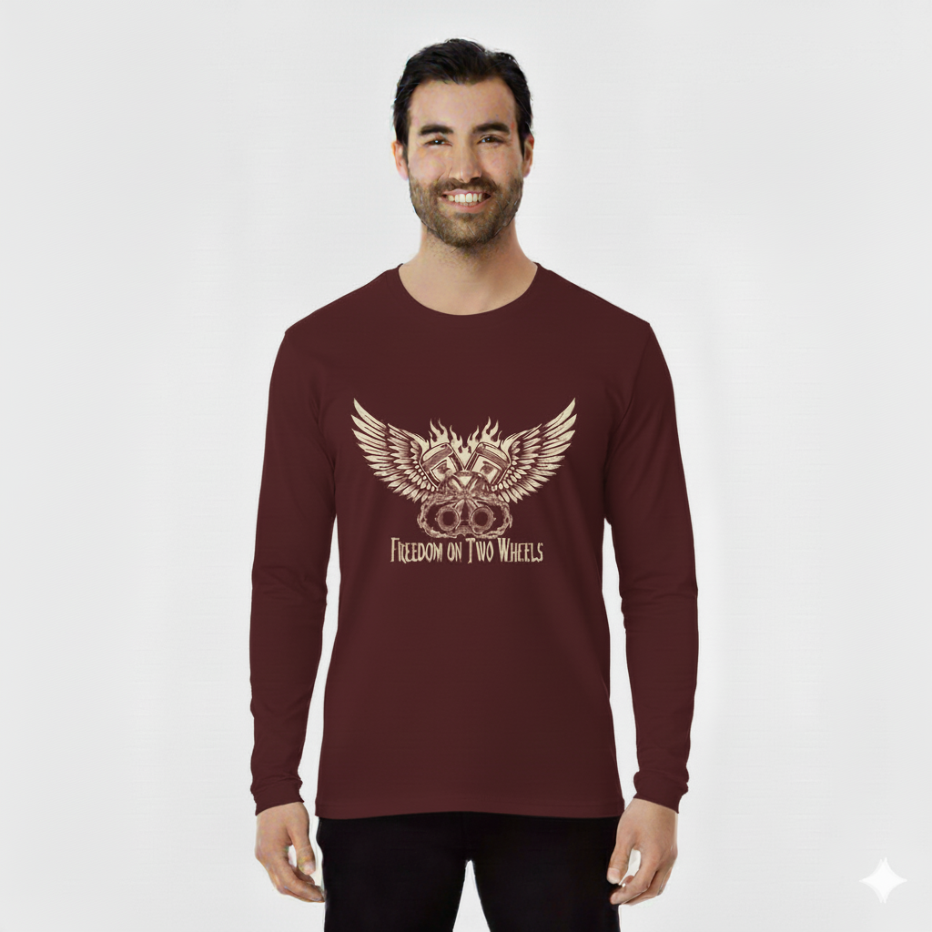 Freedom on two wheels Men's Full Sleeve T-Shirt