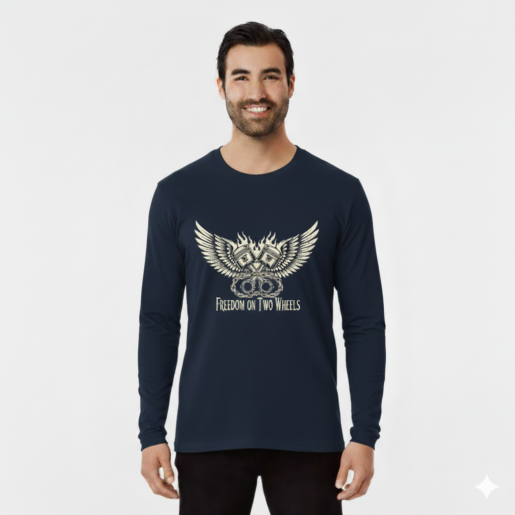 Freedom on two wheels Men's Full Sleeve T-Shirt