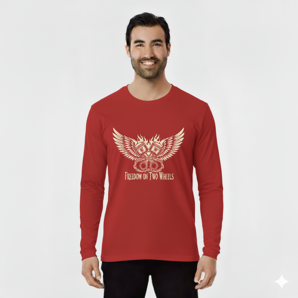 Freedom on two wheels Men's Full Sleeve T-Shirt