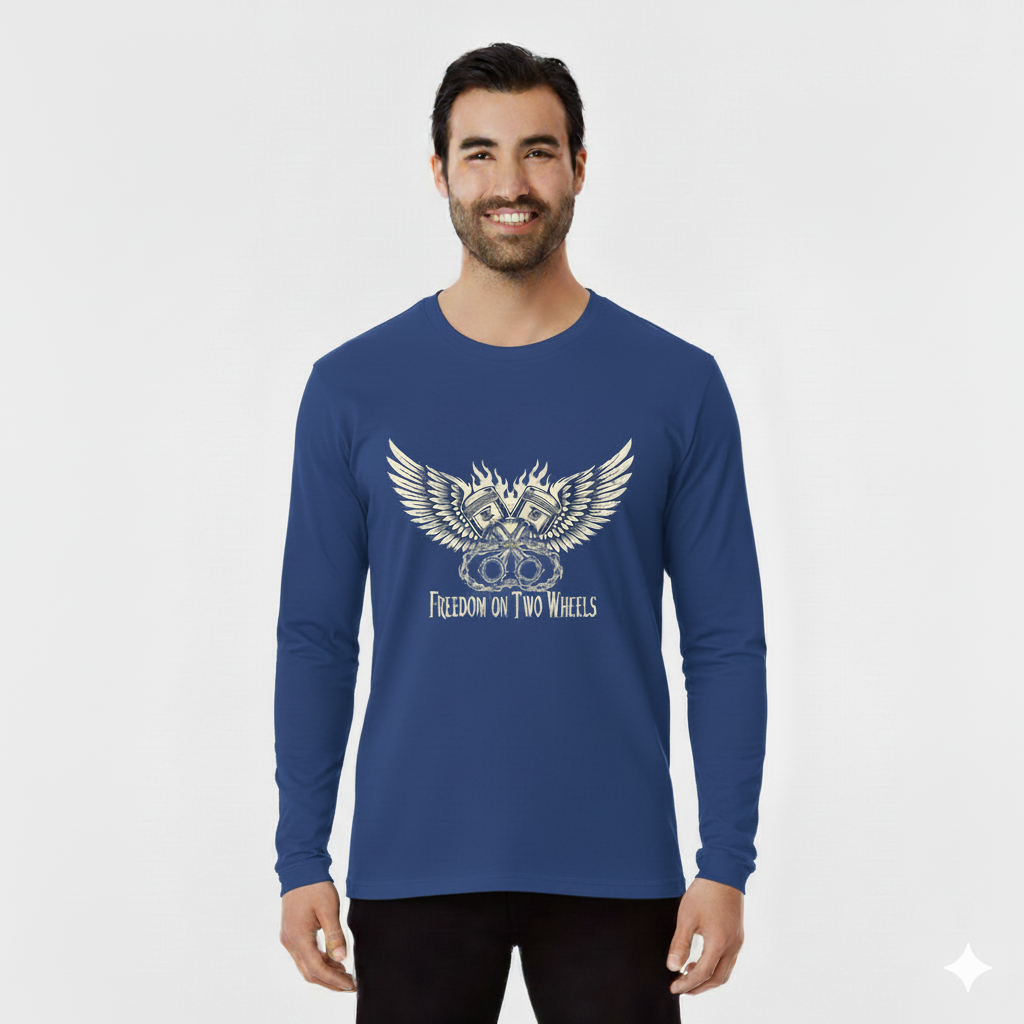 Freedom on two wheels Men's Full Sleeve T-Shirt