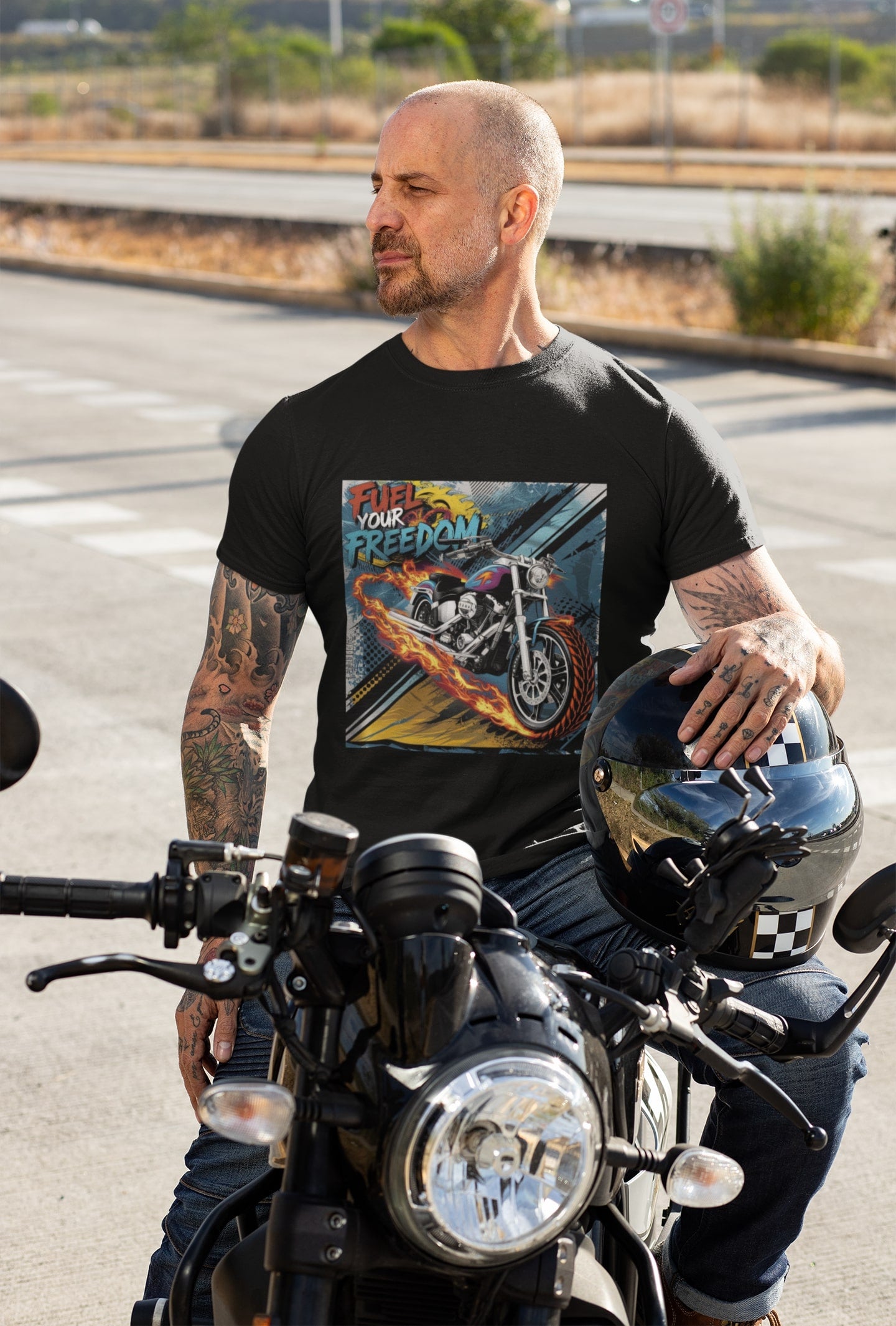 Fuel your Freedom Round Neck Half Sleeve T-shirt for Men