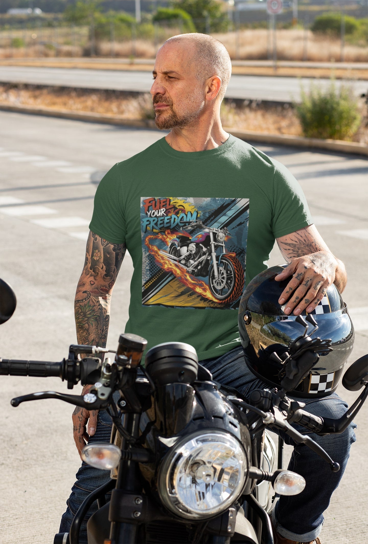 Fuel your Freedom Round Neck Half Sleeve T-shirt for Men