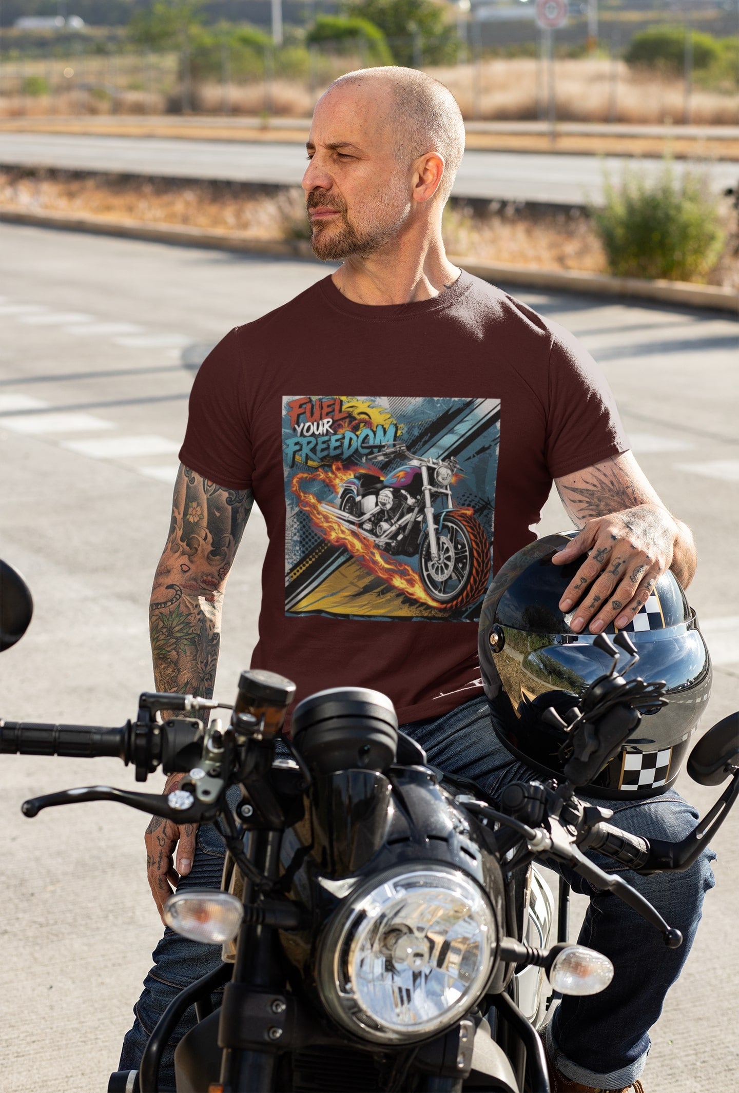 Fuel your Freedom Round Neck Half Sleeve T-shirt for Men