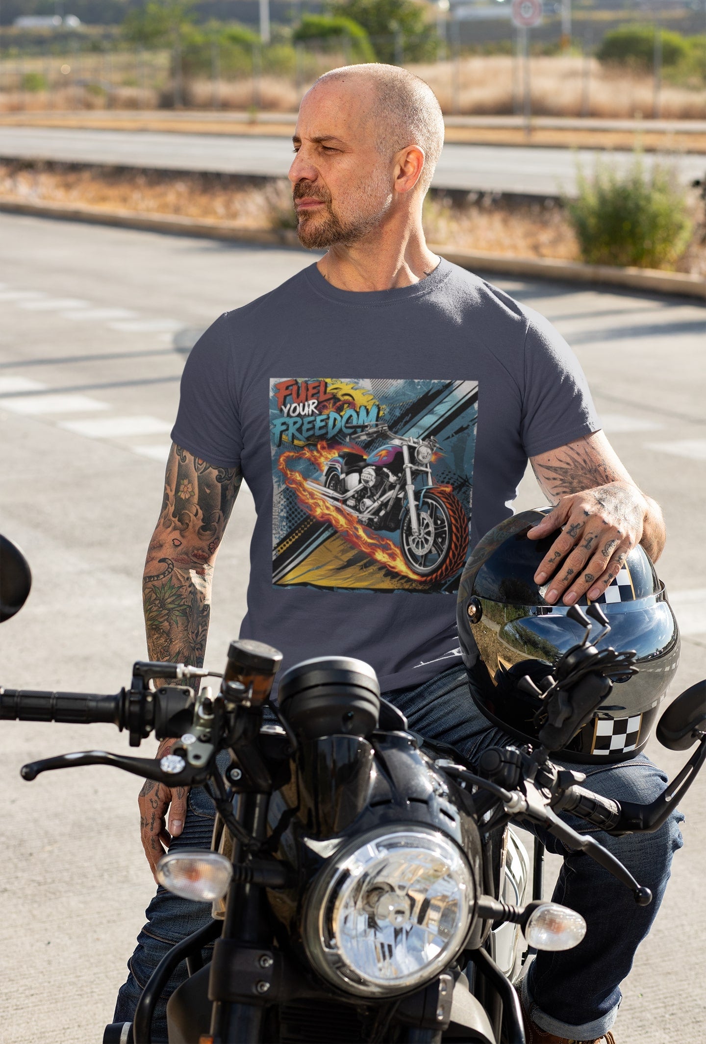Fuel your Freedom Round Neck Half Sleeve T-shirt for Men
