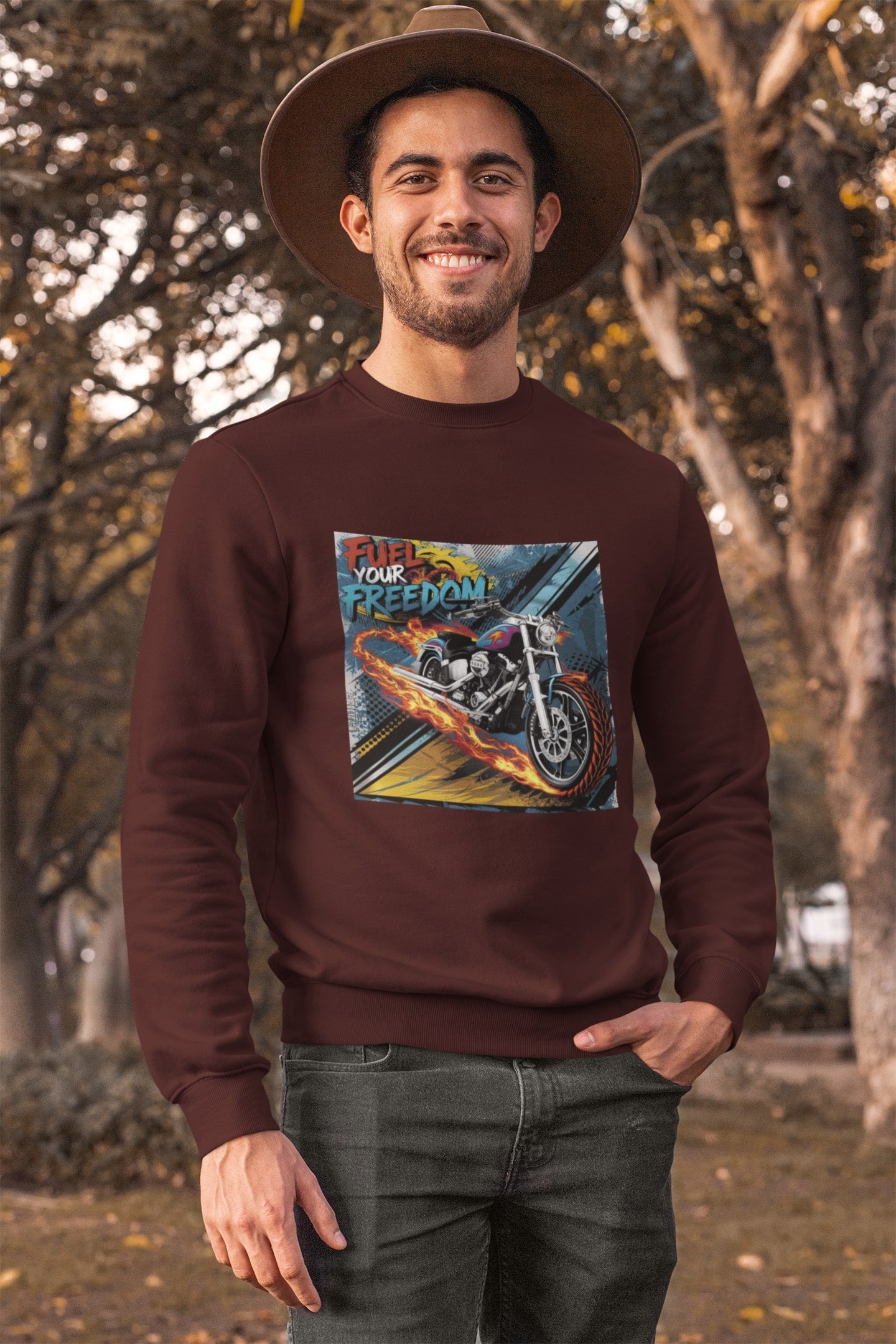 Fuel your Freedom Round Neck Sweatshirt for Men
