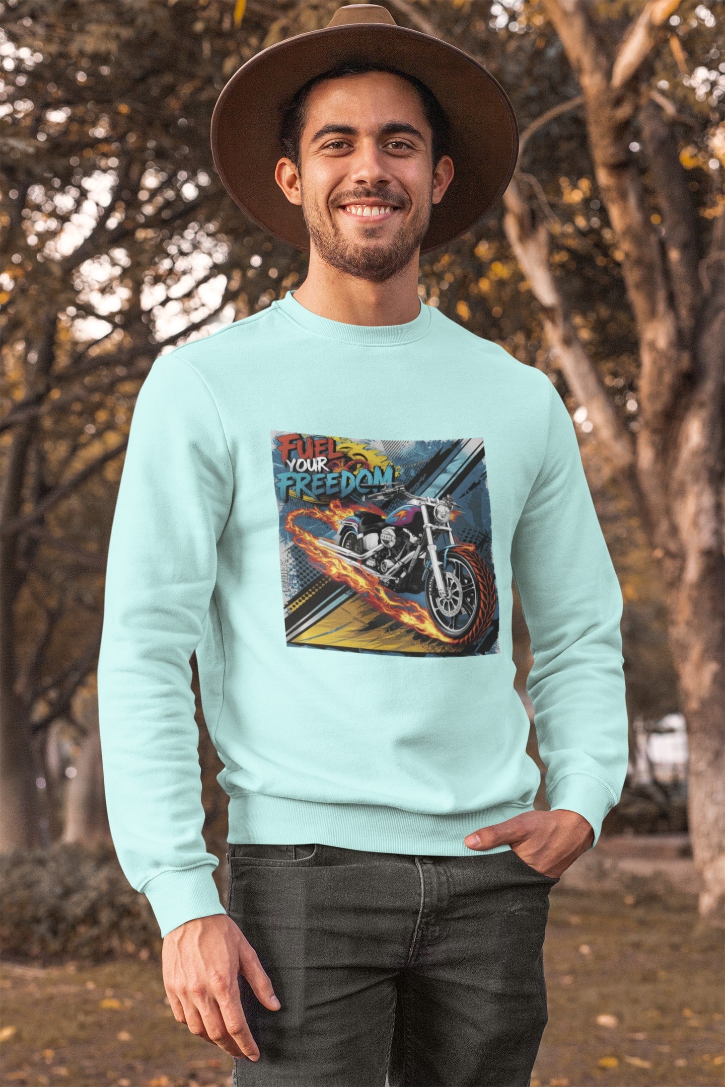 Fuel your Freedom Round Neck Sweatshirt for Men