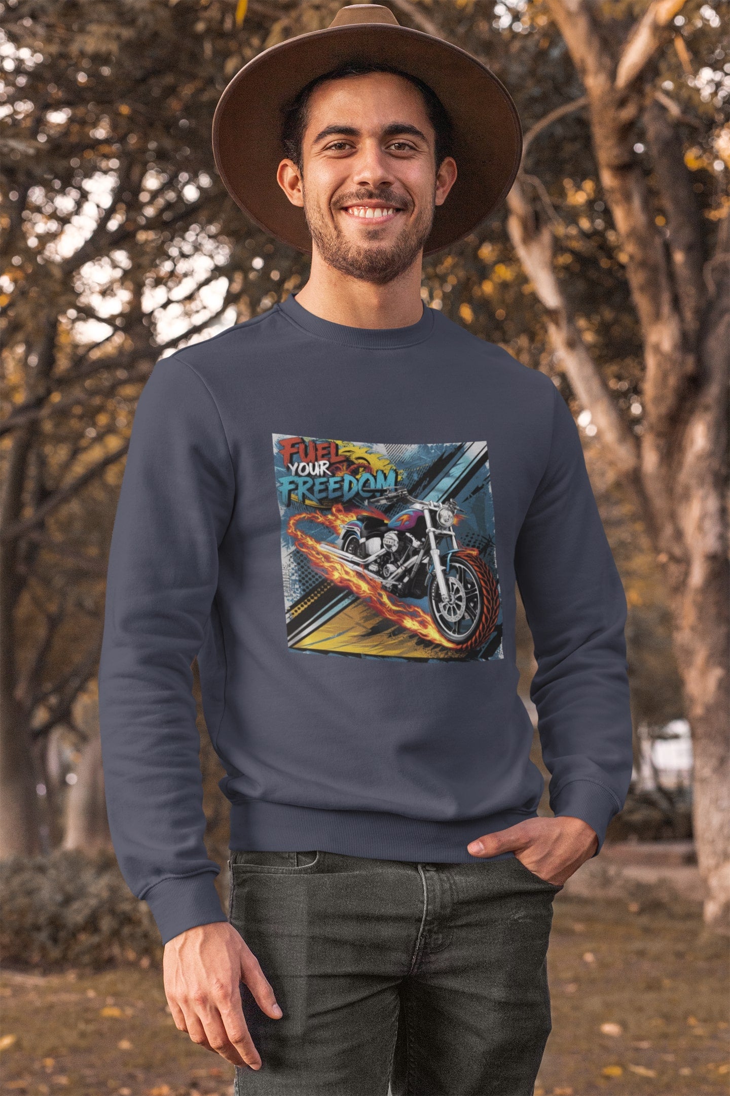 Fuel your Freedom Round Neck Sweatshirt for Men