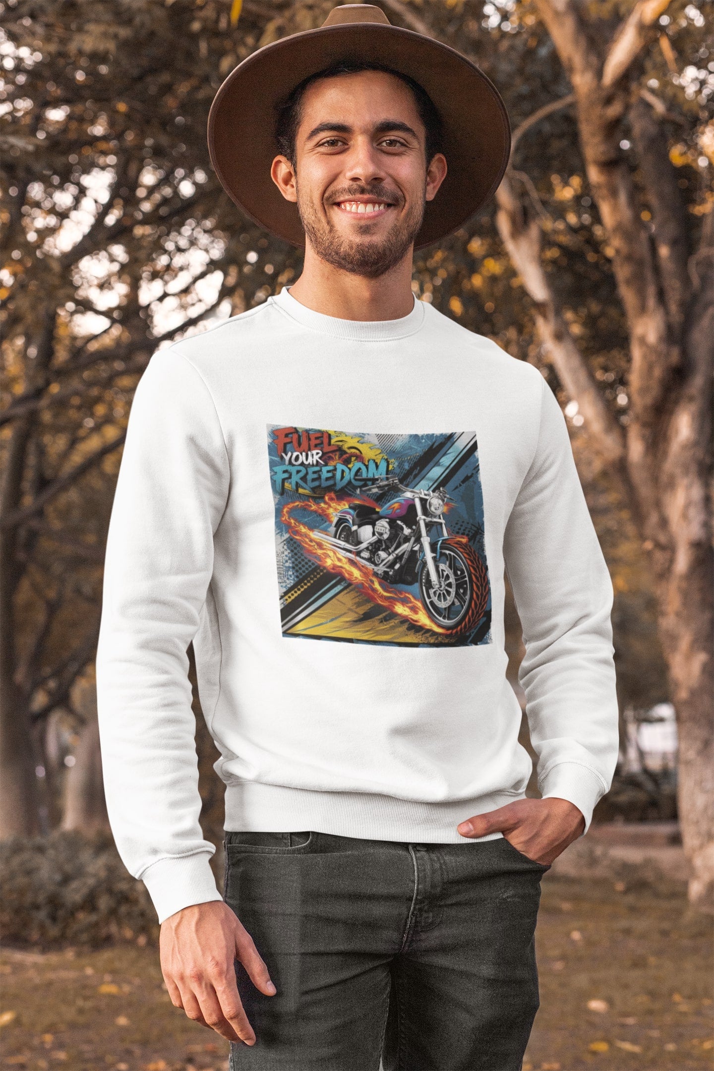 Fuel your Freedom Round Neck Sweatshirt for Men