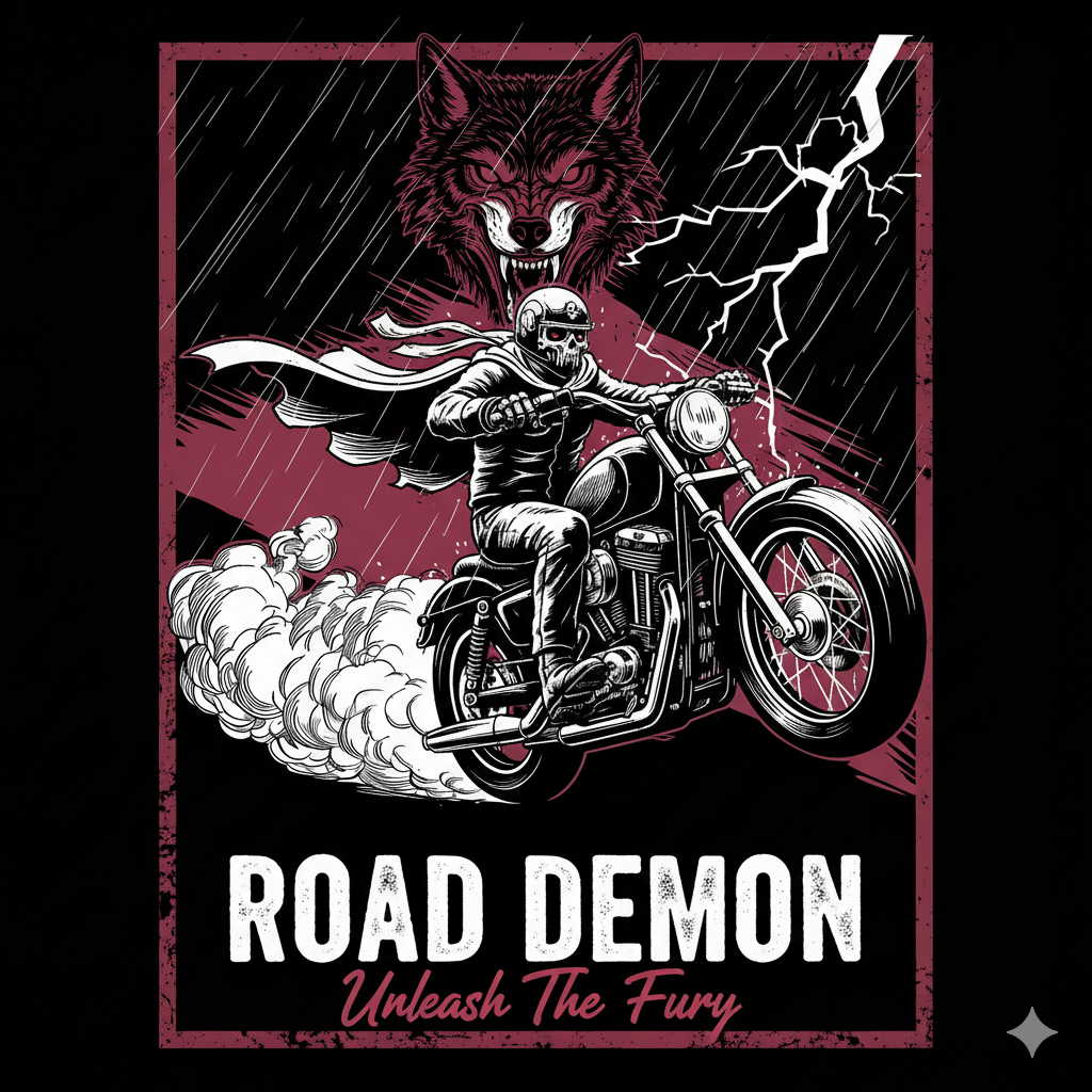 Road Demon Men's Full Sleeve Bike T-Shirt